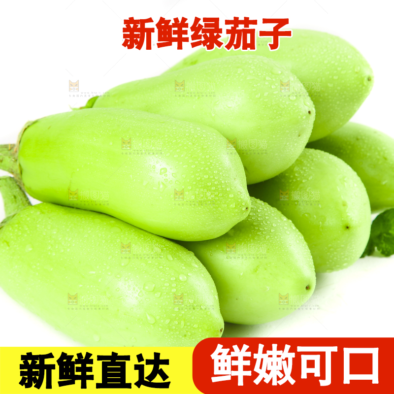 白底上放着青茄子