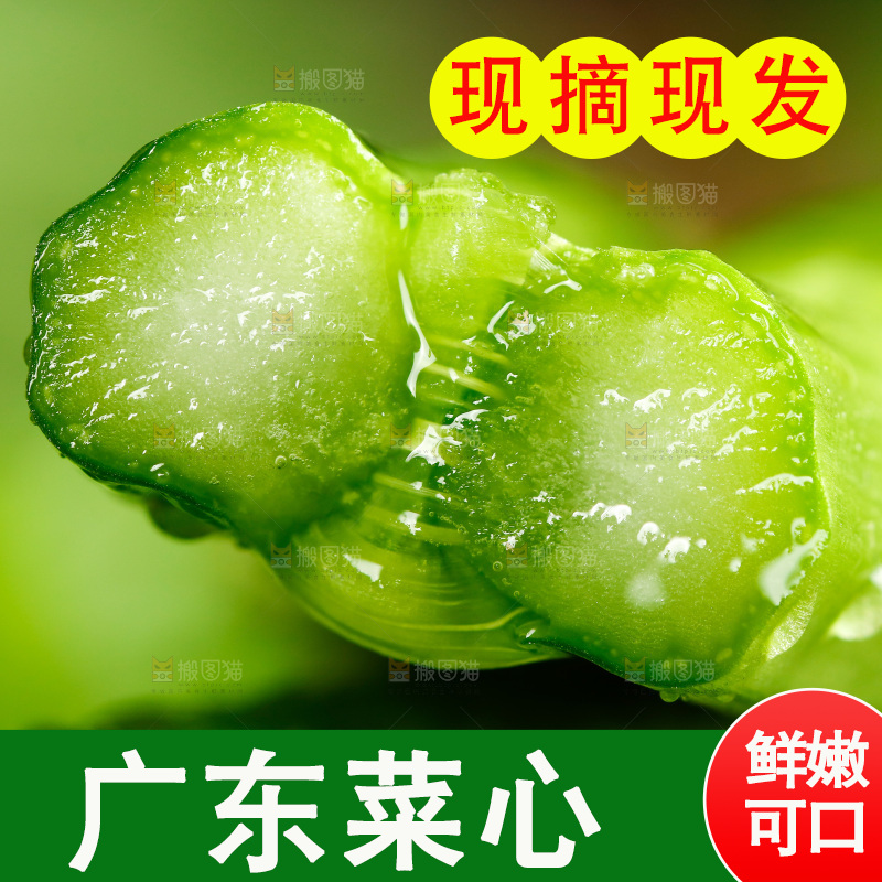 木板上放着广东菜心