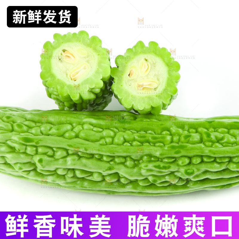 白底上摆放着凉瓜