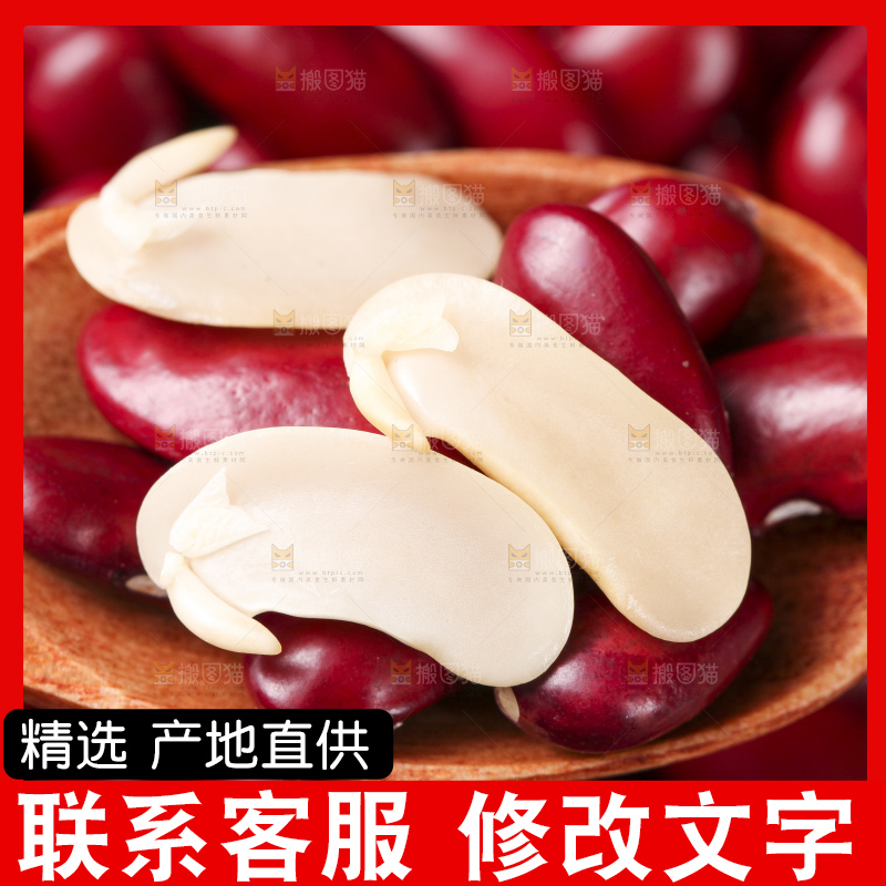 勺子上放着红豆