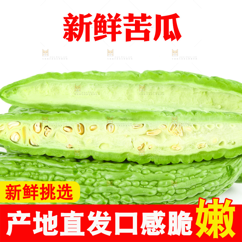白底上摆放着凉瓜