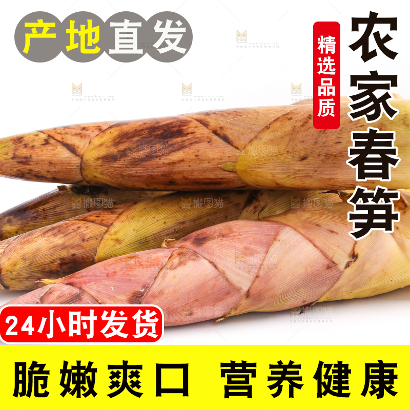 白底上放着竹笋