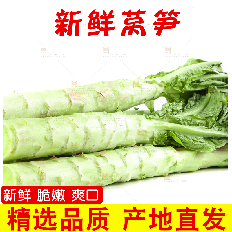 白底上放着莴笋