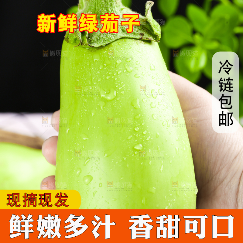 手里拿着青茄子
