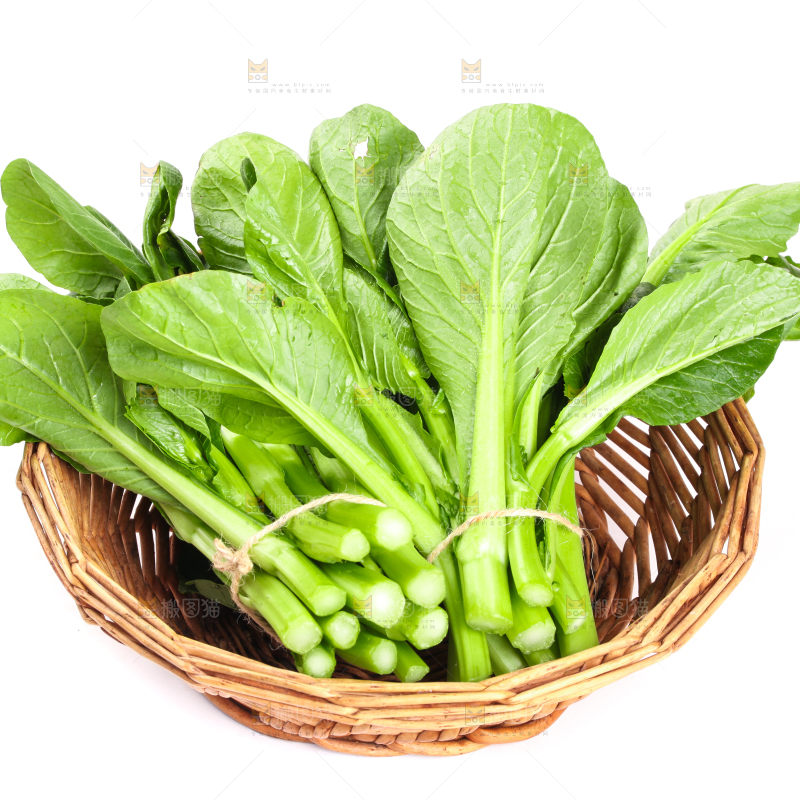 篮子里装着菜苔