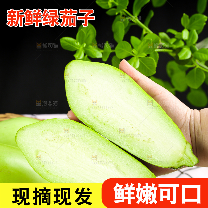 手里拿着青茄子
