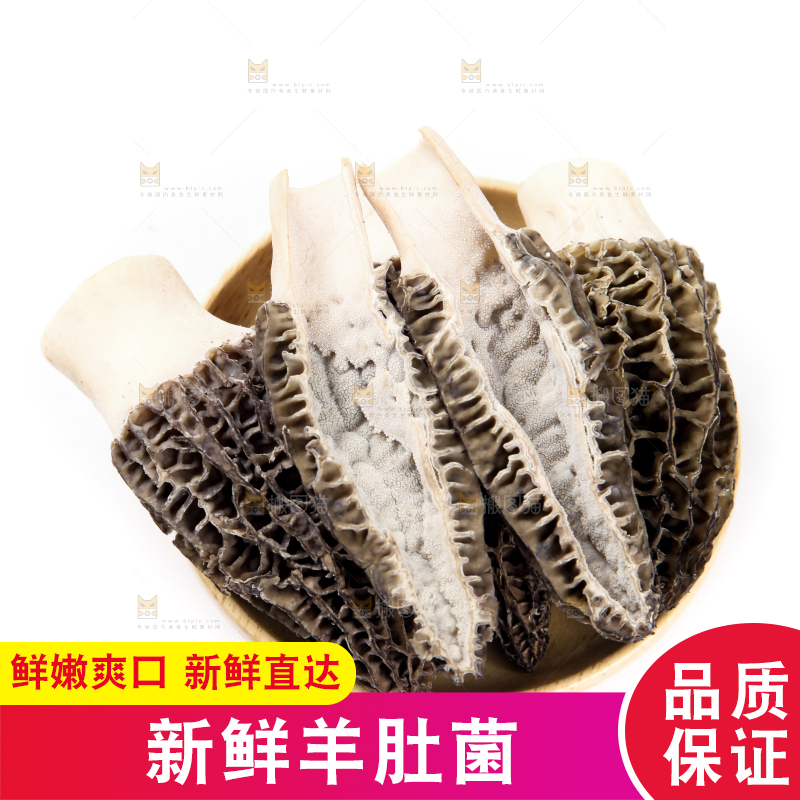 篮子里放着羊肚菇