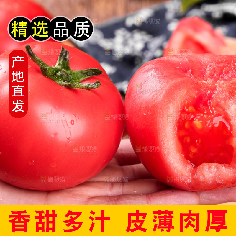 手里拿着西红柿