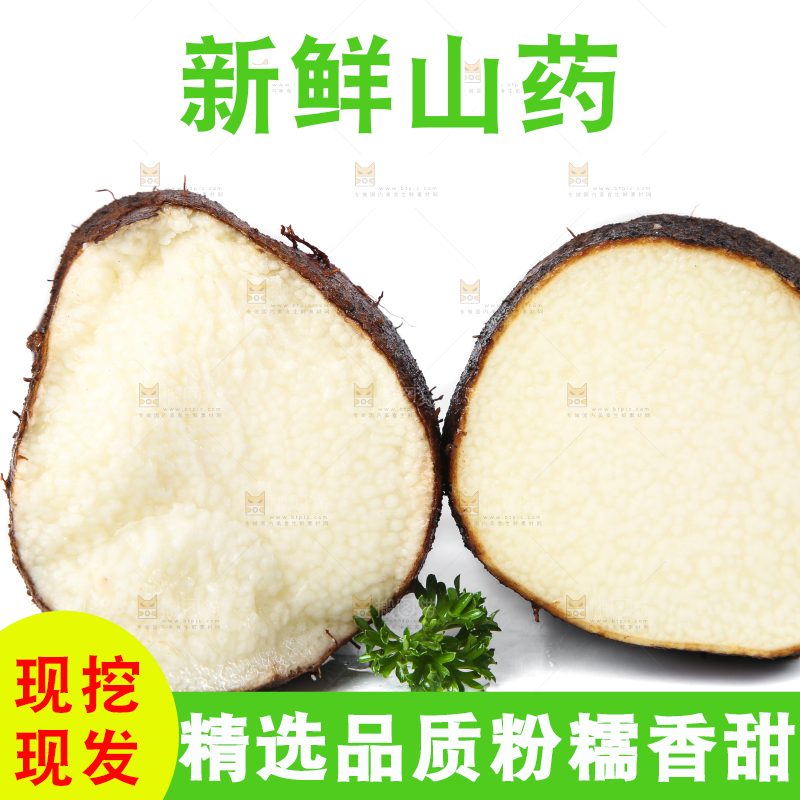 白底上的糯米金秤砣山药