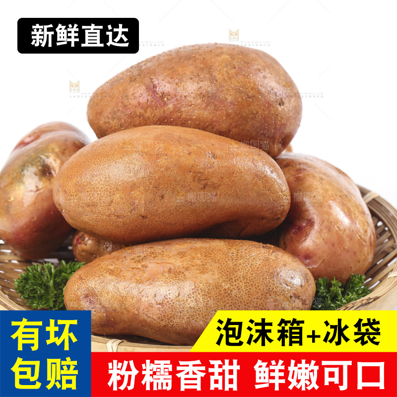 篮子里装着新鲜土豆
