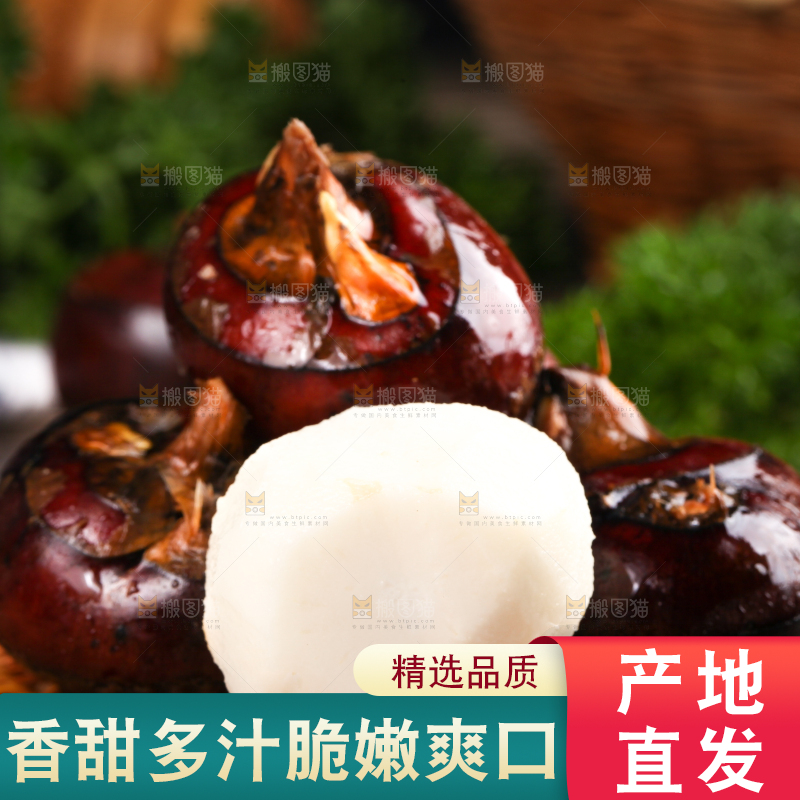 竹垫子上放着广西马蹄