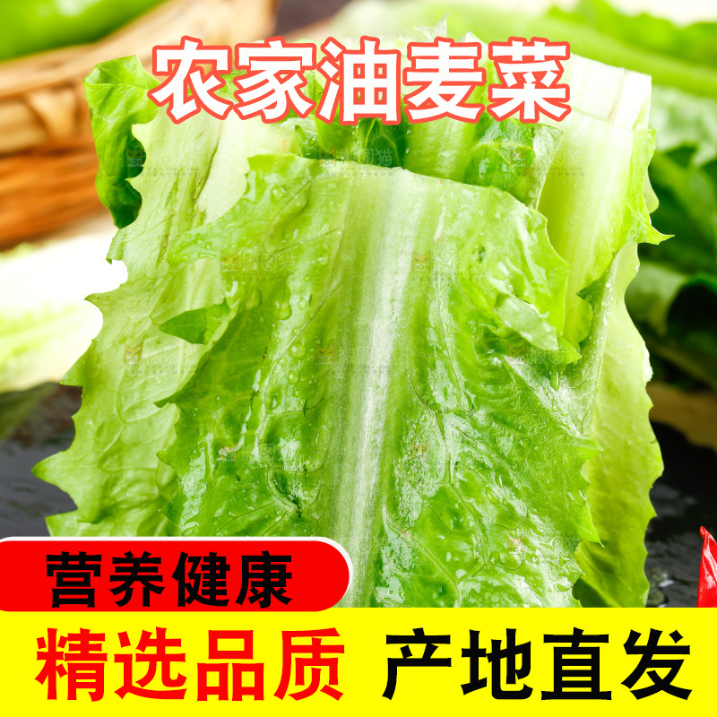 黑石板上放着新鲜油麦菜