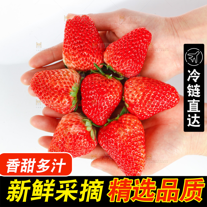 手里捧着草莓