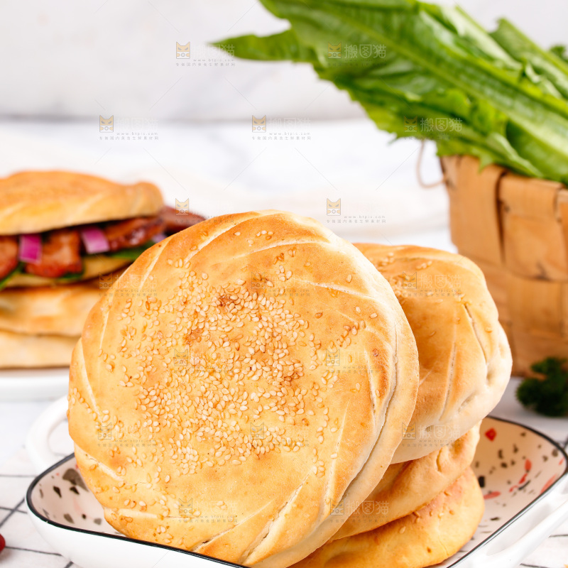 白格子底上的河南吊炉烧饼