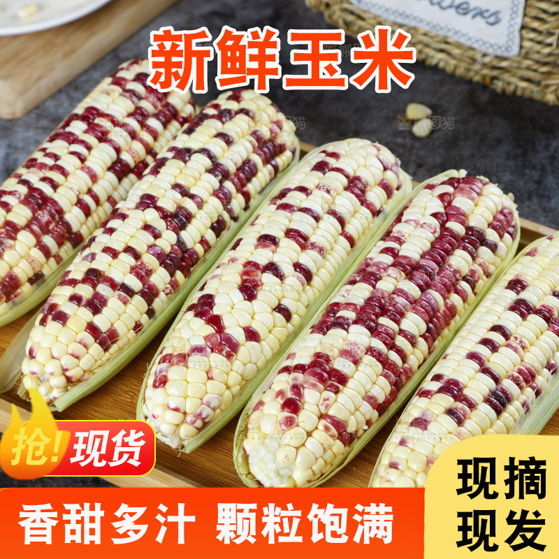 石板上放着一盘玉米