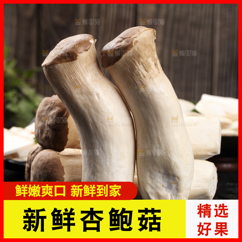 黑石板上的杏鲍菇