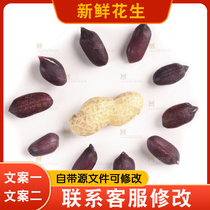 白底上的黑皮花生