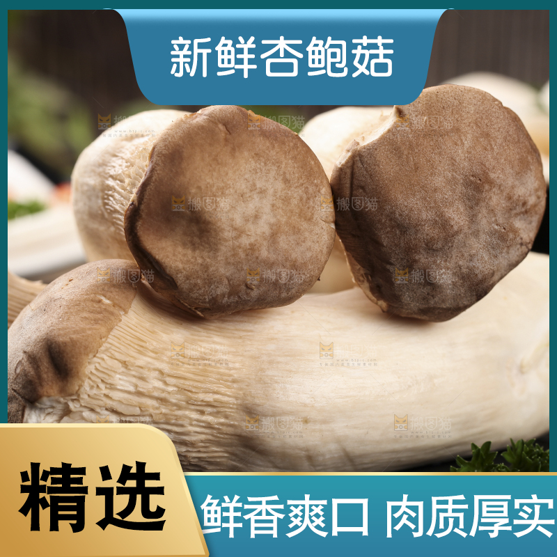 黑石板上的杏鲍菇