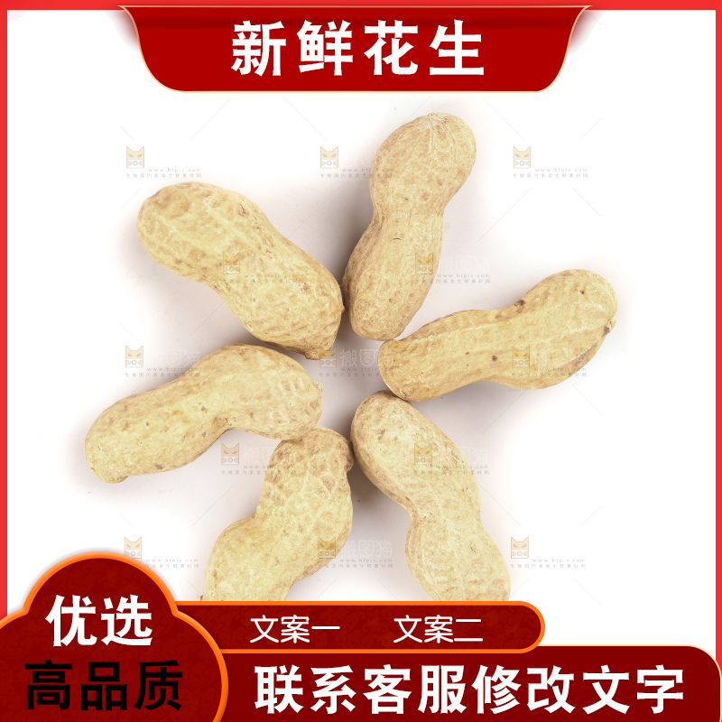 白底上的黑皮花生