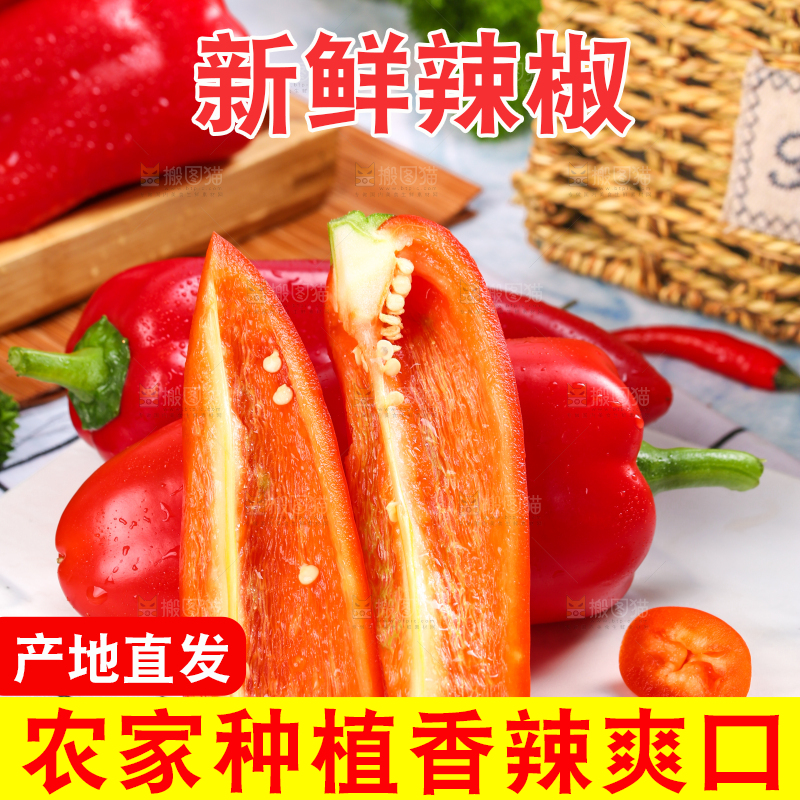 白格子底上的大红辣椒