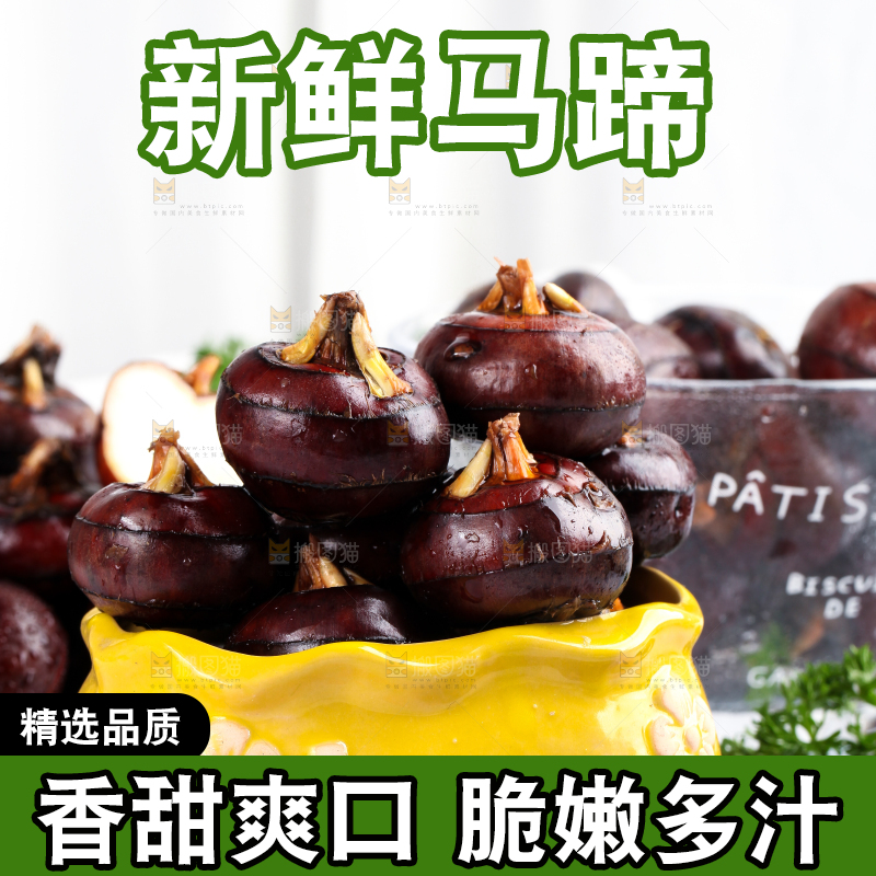 彩底上的马蹄果
