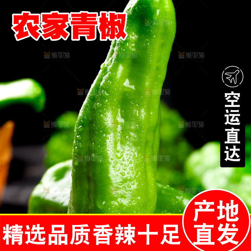盘子里的薄皮青椒
