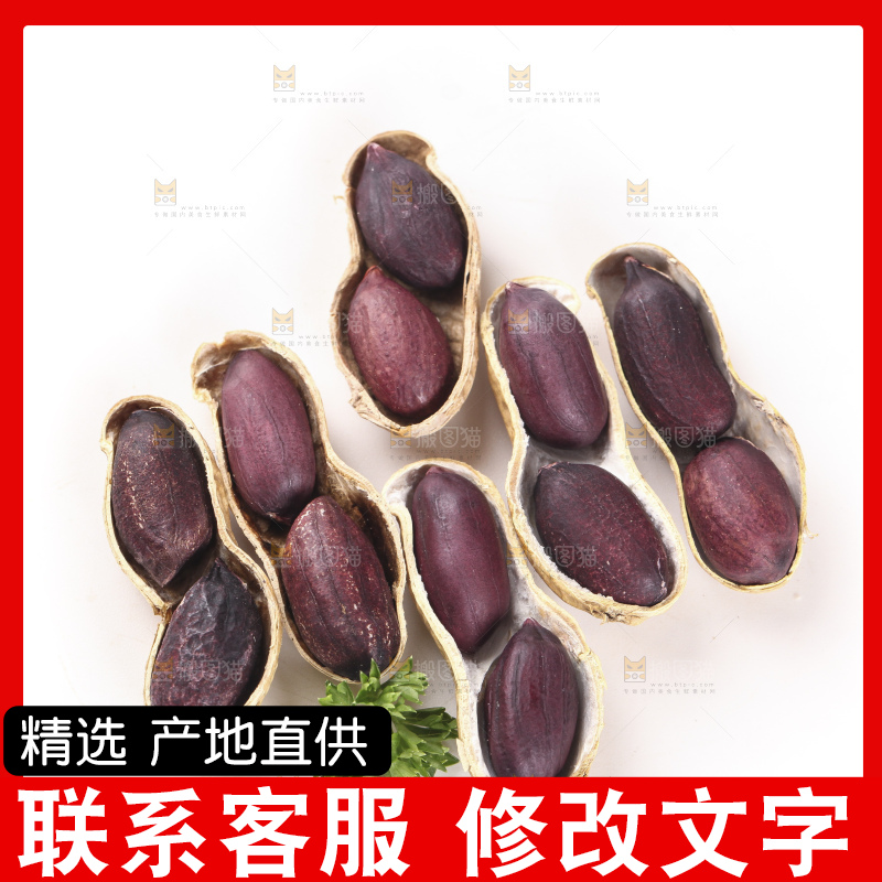 白底上的黑皮花生