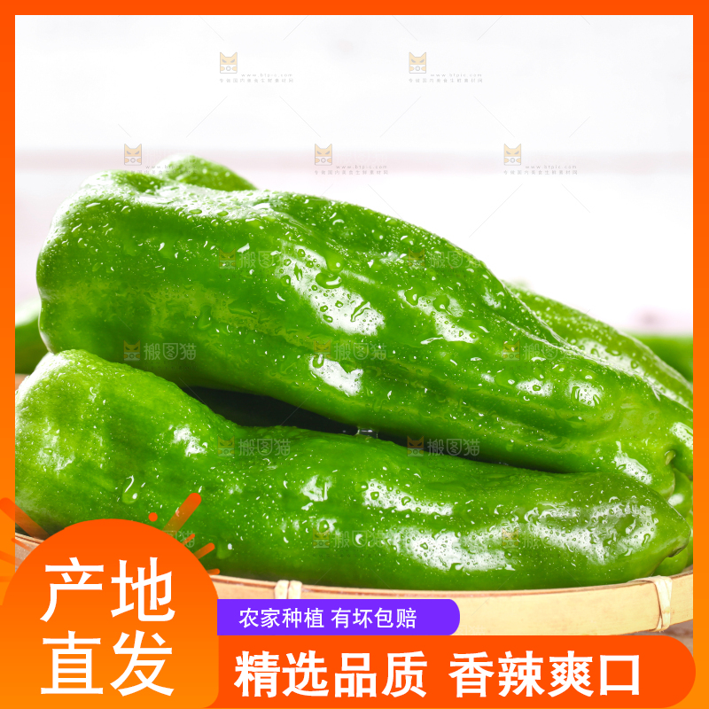 盘子里的薄皮青椒
