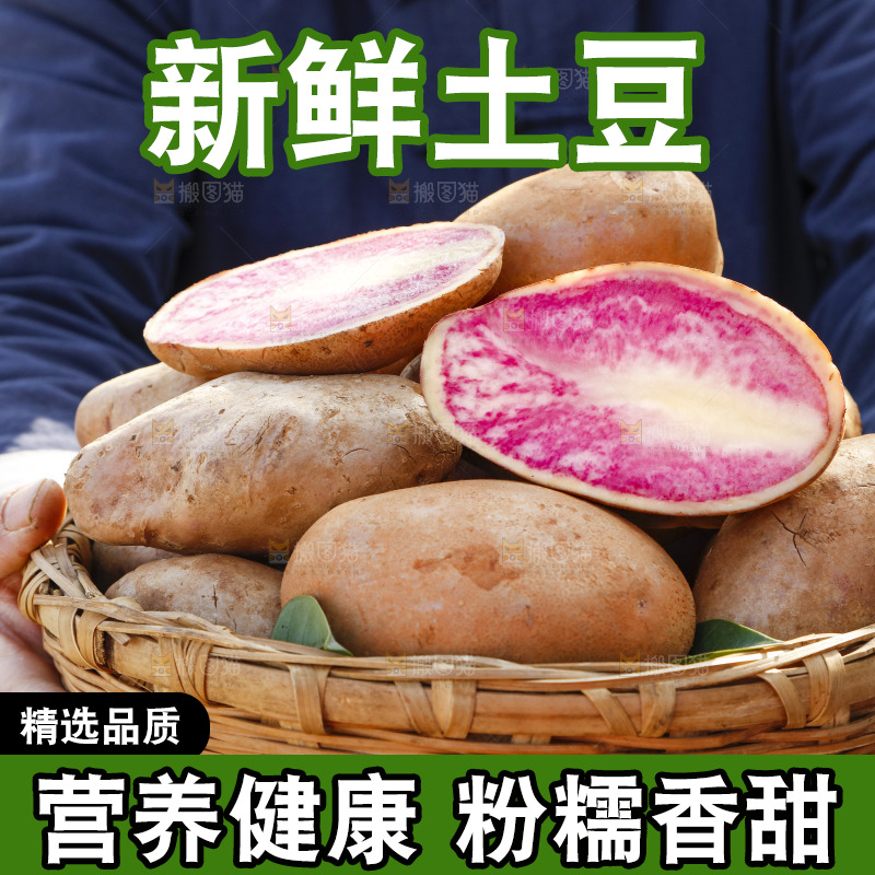 篮子里装着云南红心土豆