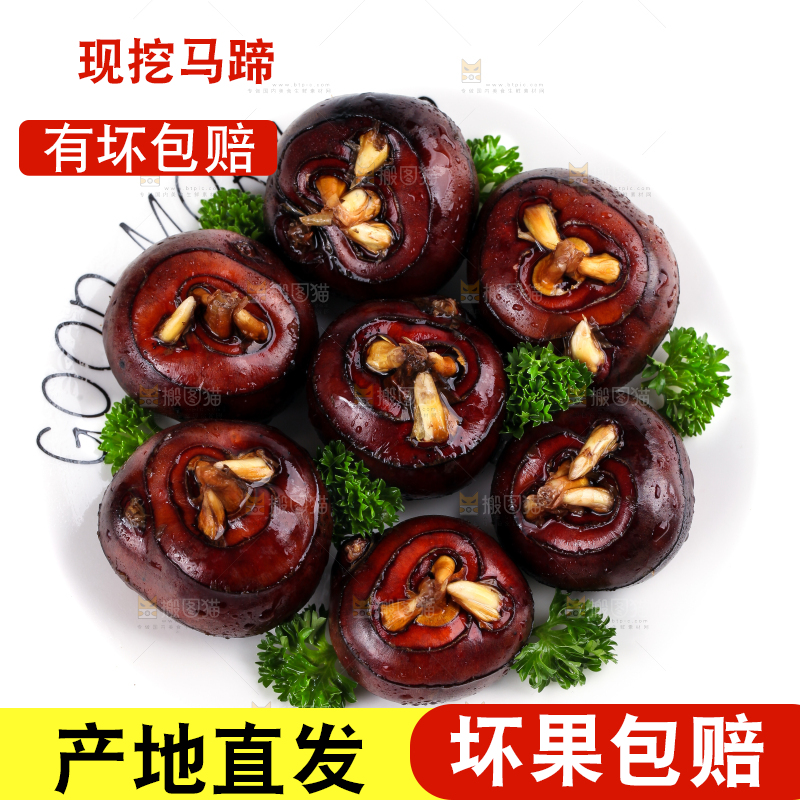 白底上摆放着乐昌北乡马蹄