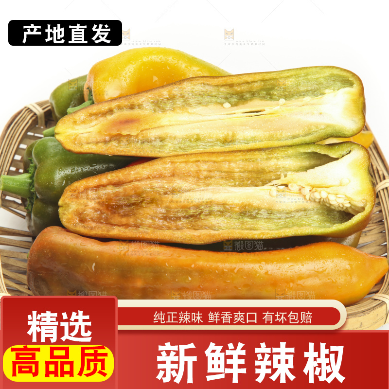 白底上的彩色辣椒