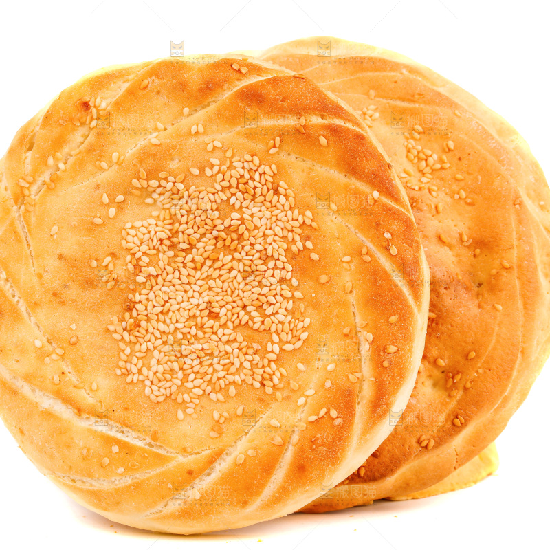 白底上放着烧饼