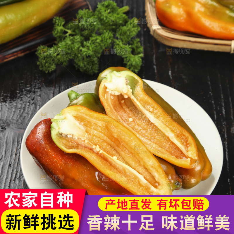 盘子里的彩色大辣椒