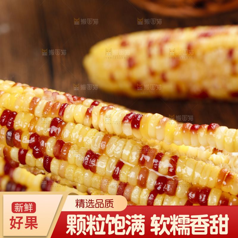 深底上的熟花糯玉米