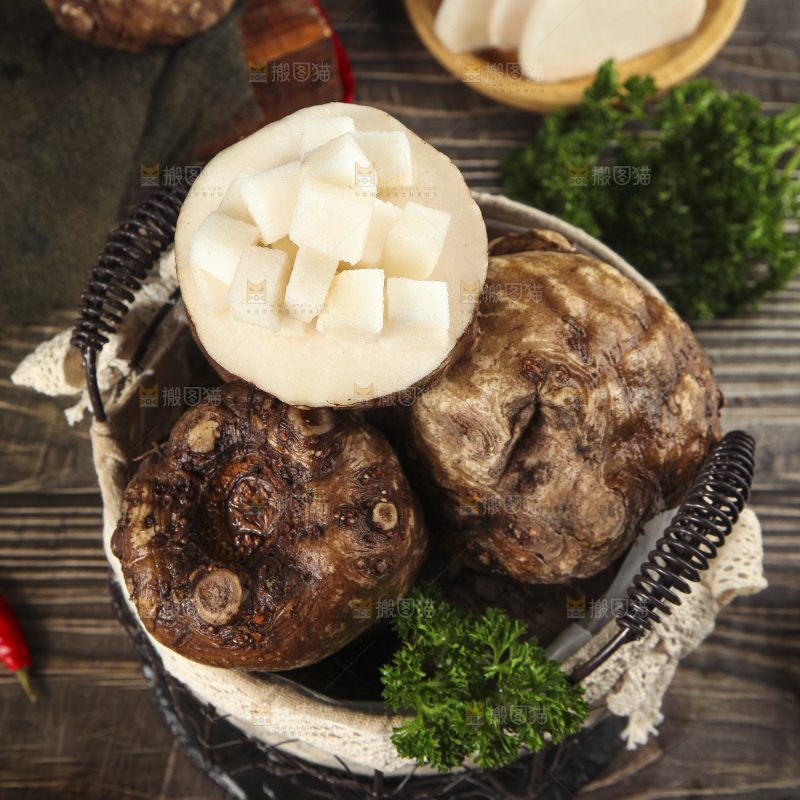 篮子里装着云南魔芋