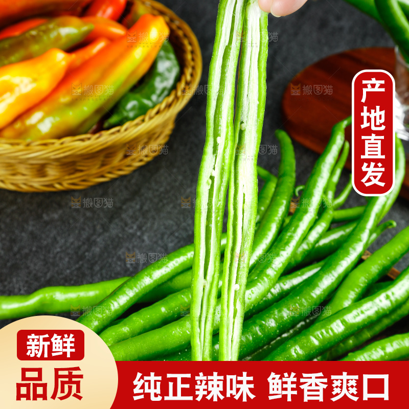 盘子里放着线椒