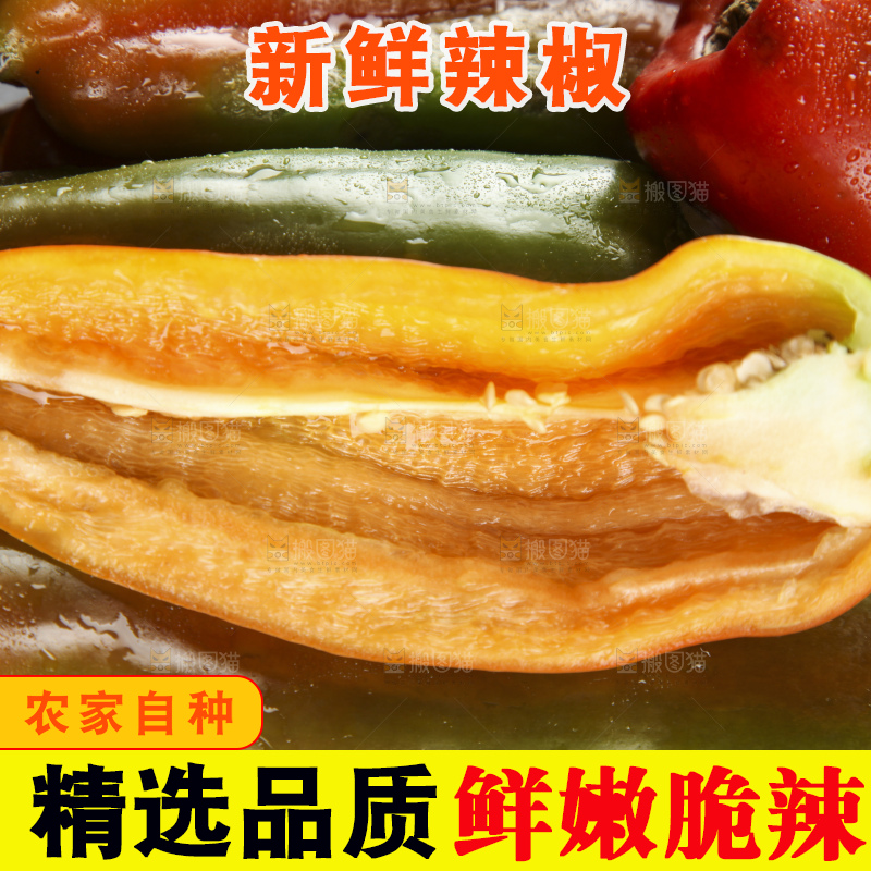 盘子里的彩色大辣椒