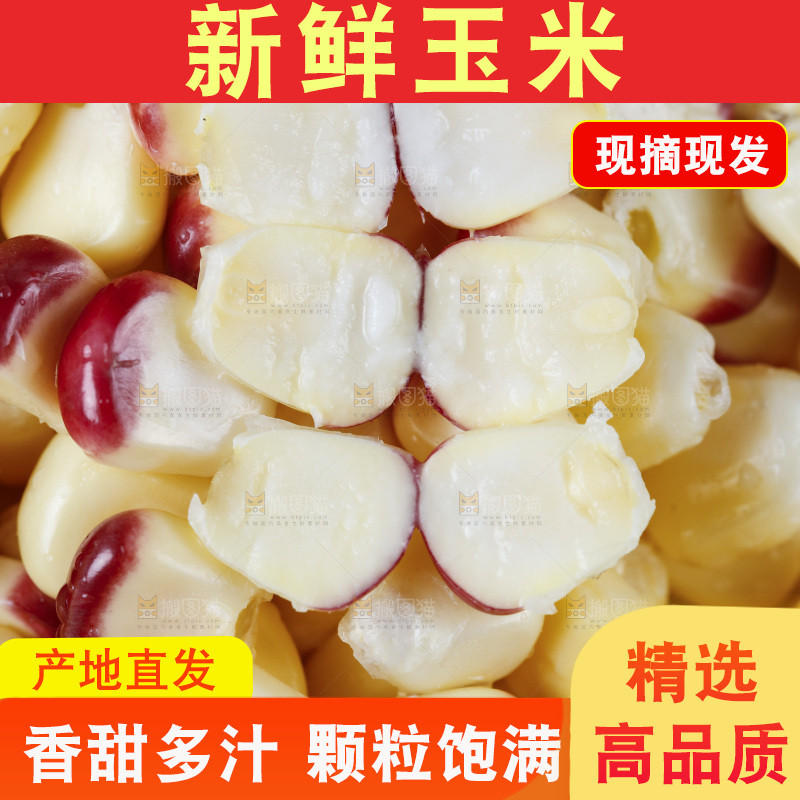 浅底上的花糯玉米粒
