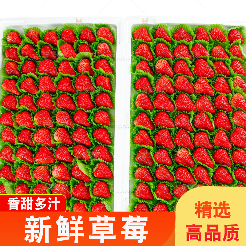 箱子里的新鲜草莓