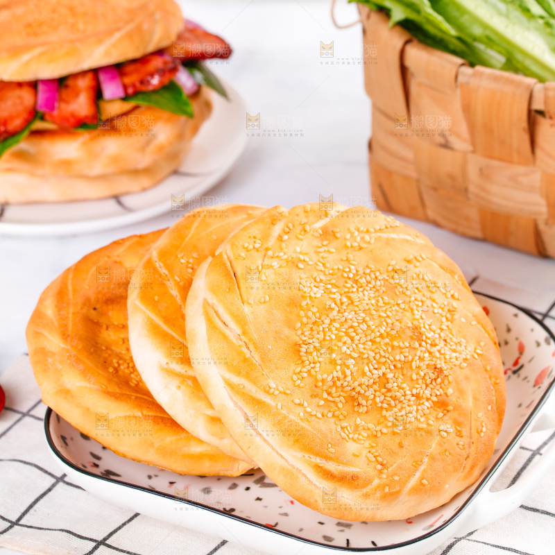 白格子底上的河南吊炉烧饼