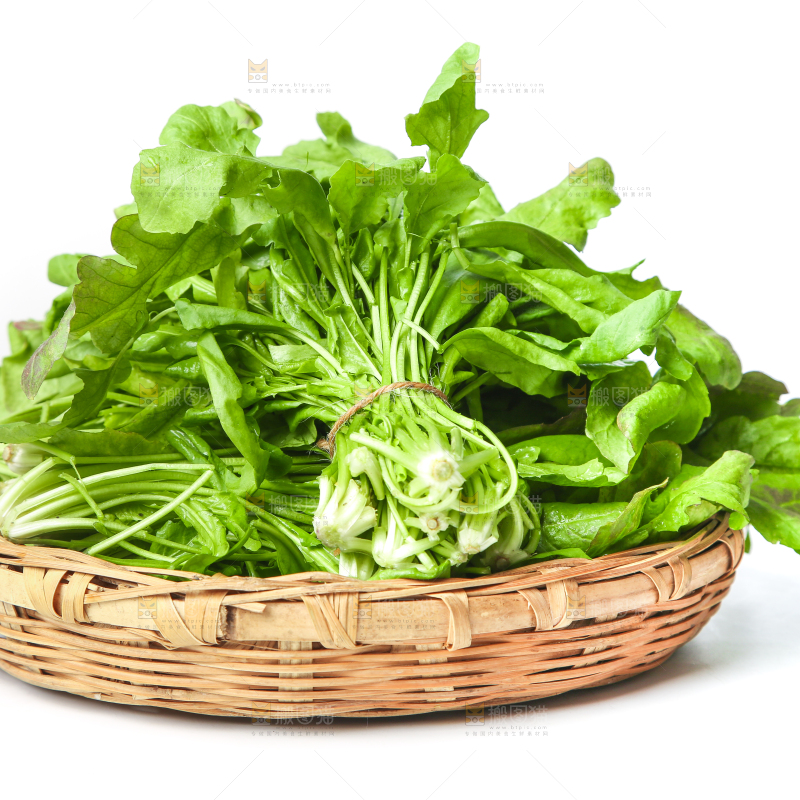 篮子里装着芥菜