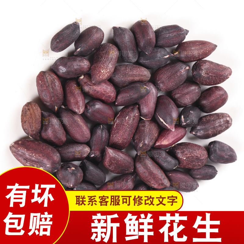 白底上的黑皮花生