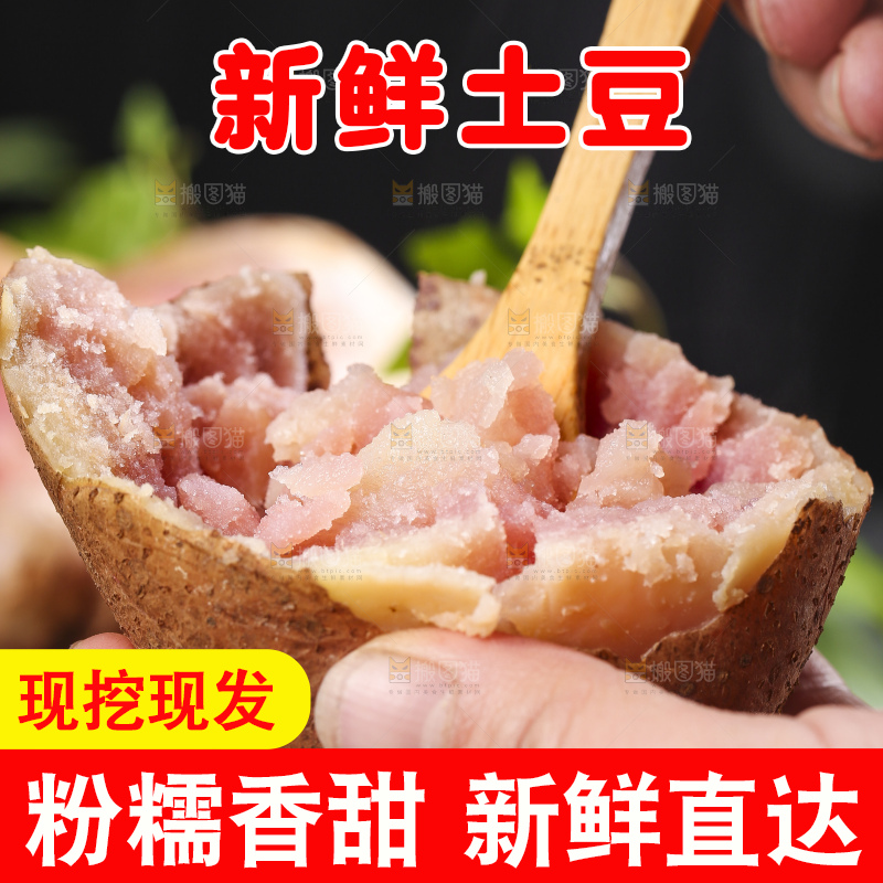 手里拿着彩色土豆