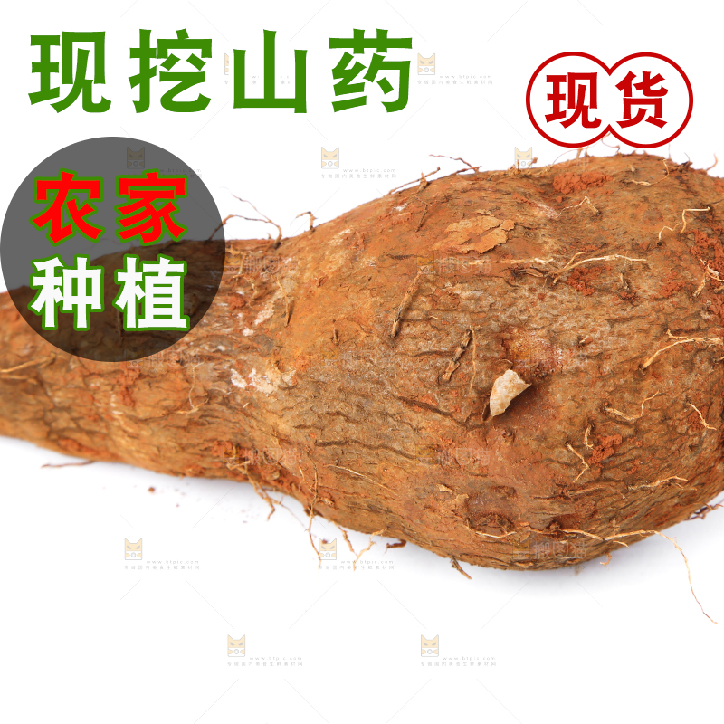 白底上的糯米金秤砣山药