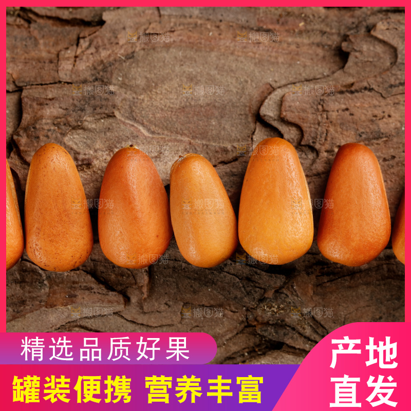 深底上摆放着松子