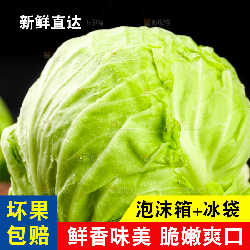 黑底上放着绿甘蓝