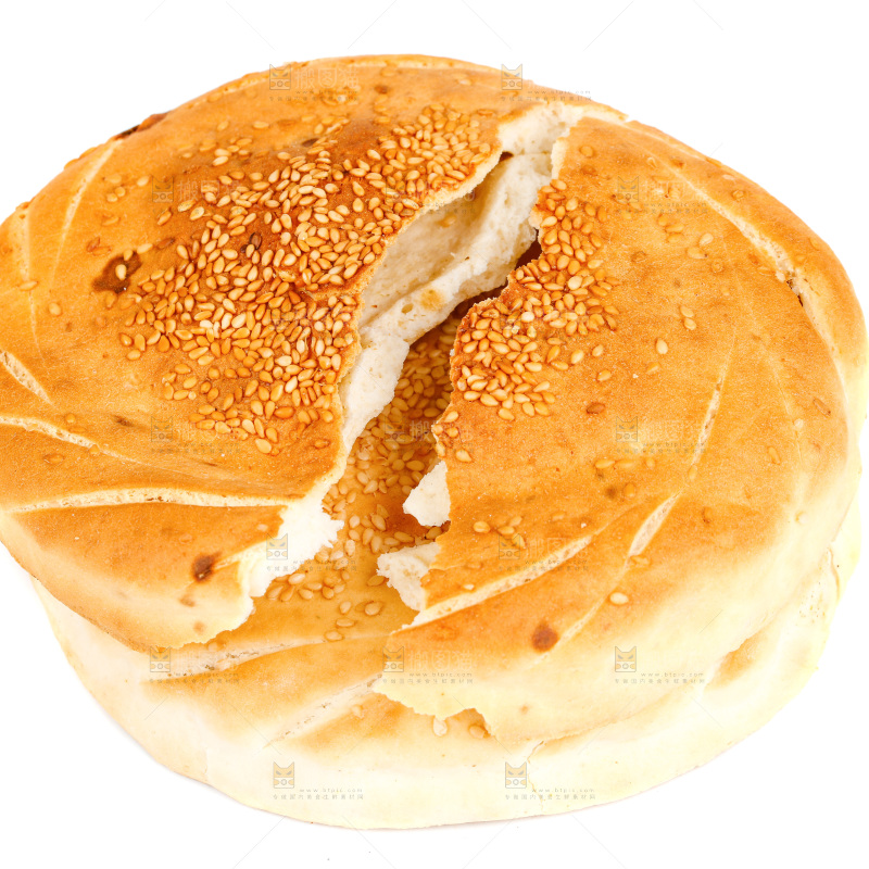 白底上放着烧饼