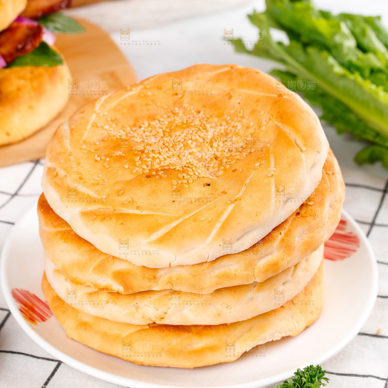 白格子底上的河南吊炉烧饼