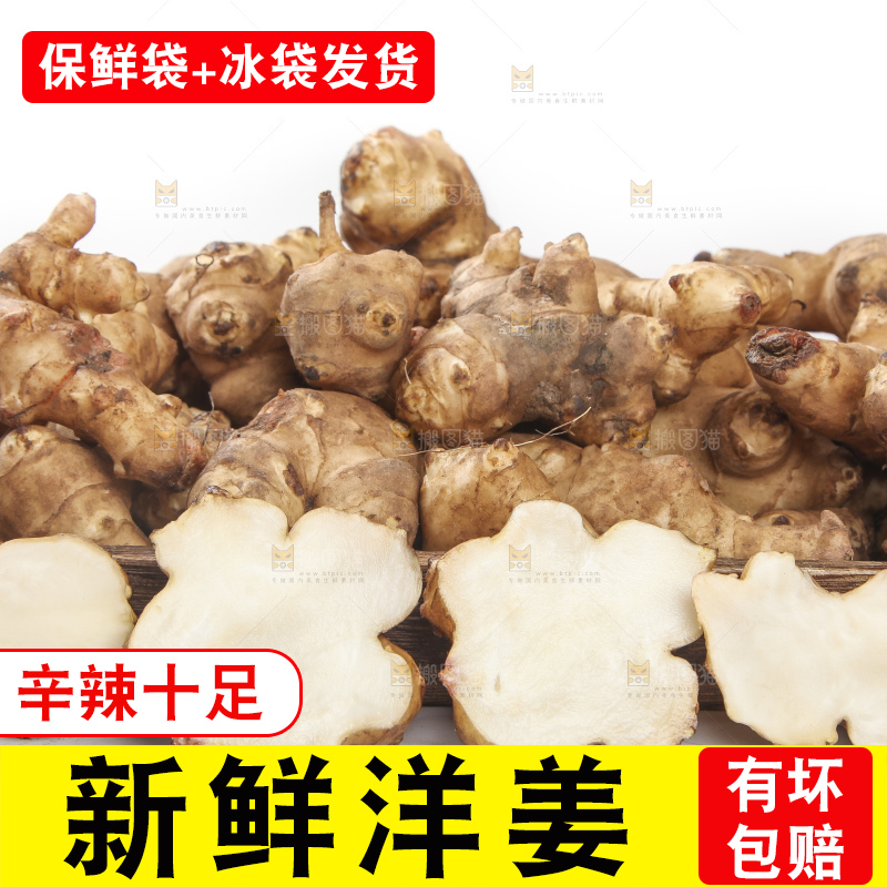 白底上摆放着新鲜洋姜