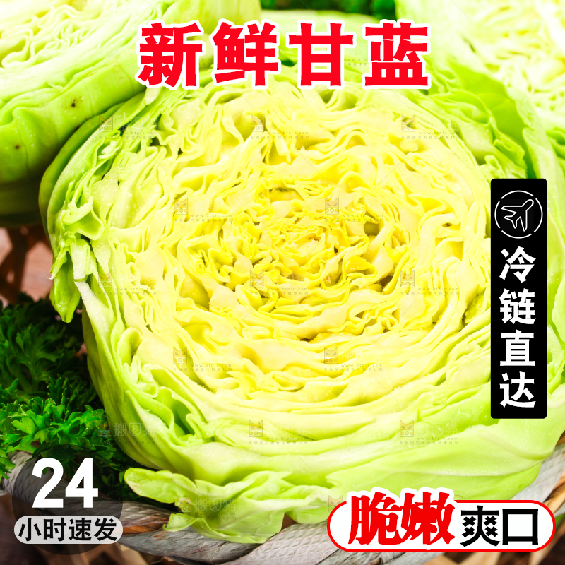 黑底上放着绿甘蓝